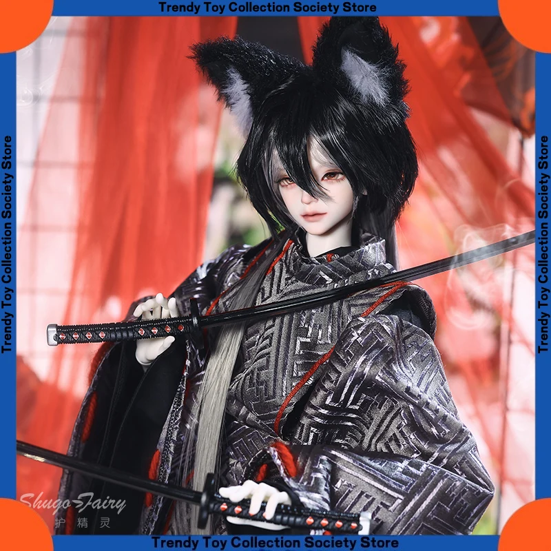 Bjd Boy Aoki Aoki Ritsu Bambola SD mobile a quattro snodi Nuovo prodotto personalizzato ufficiale Maschera di volpe Regalo di festival in stile giapponese