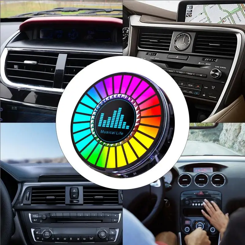 Ambiente RGB LED Rhythm Light, Colorido, DJ Sound Pickup, Arom Luz Ambiente, Luzes de Sincronização de Música, Auto Luzes Ambiente para Carro