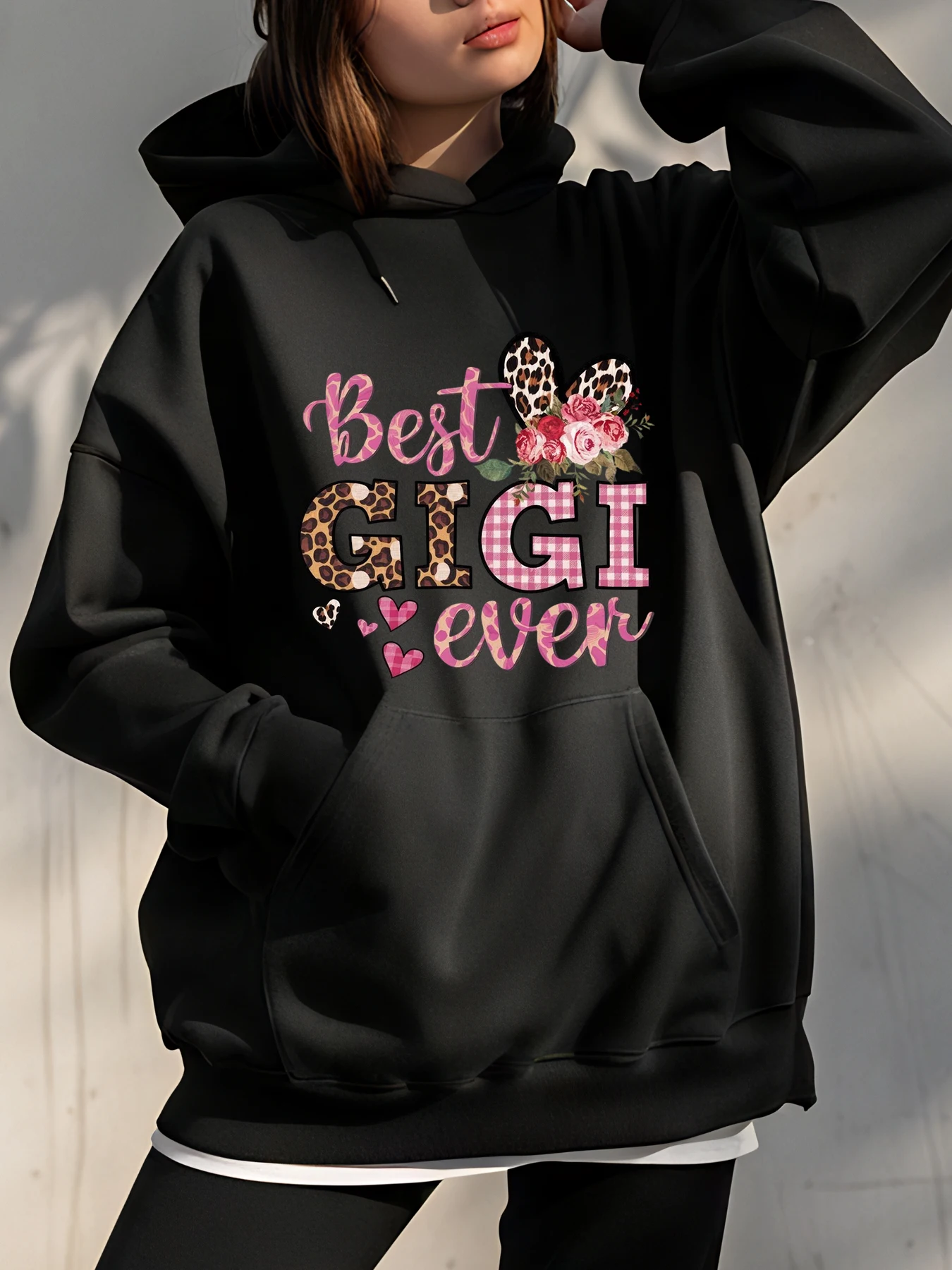 

Лучшая толстовка с леопардовым принтом Gigi Ever, женская повседневная уличная толстовка, модный подарок для бабушки
