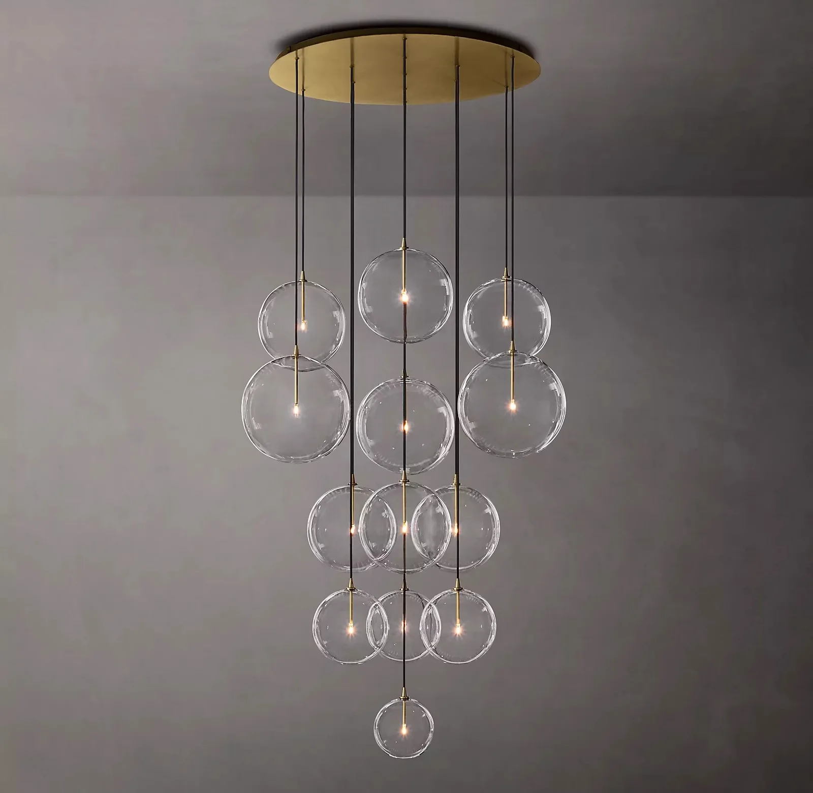 Medieval American VintageCopper ChandelierLuxuryPendant Lamp for Villa Hotel LobbyStairwell HighCeiling Living RoomDecorLighting