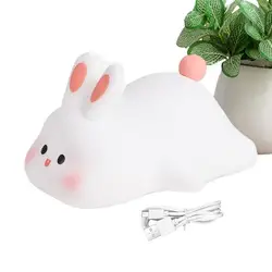 Cute LED Night Light Soft Touch Silicone Lamp Kids Night Light Rabbit Table Lamp Christmas Gift Bedside Lamp Bedroom Decor gift