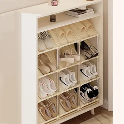 Plastic Shoe Shelf Simple Stackable Free Standing Shoes Entryway Or Bedroom Multi-Layer Living Room Vertical Shoes Narrow Racks