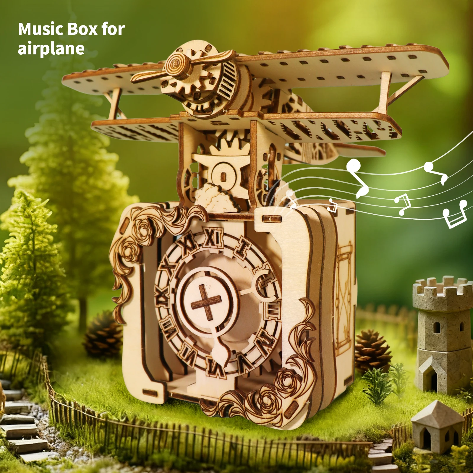 

3D деревянные пазлы для взрослых, музыкальная шкатулка в виде самолета, наборы для рукоделия, декор для дома, модели для сборки, подарок на Рождество для женщин, тема «Ты — моё солнце»