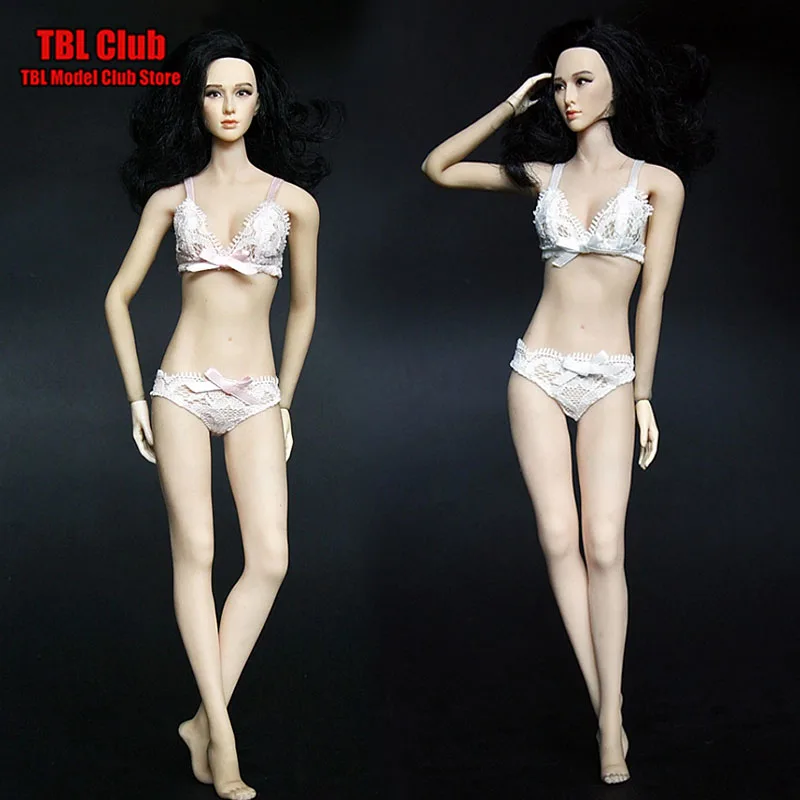 2 Colors 1/6 Women Soldier Underwear Set Sexy Lace Bow Hollow Out Gothic Underpants Fit 12inch Action Figure Body Doll