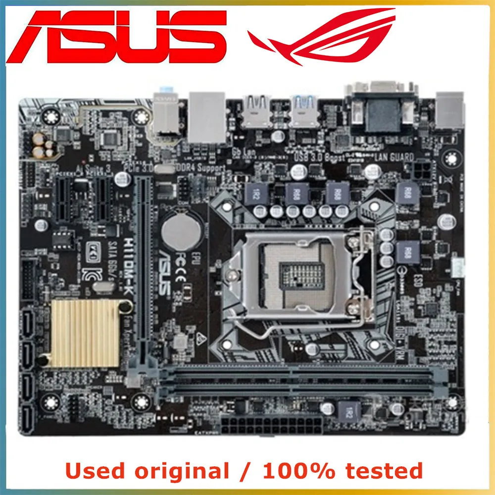 

For ASUS H110M-K Computer Motherboard LGA 1151 DDR4 32G For Intel H110 Desktop Mainboard SATA III PCI-E 3.0 X16