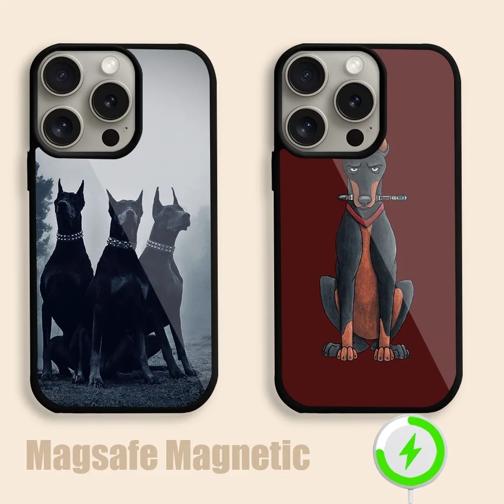 Doberman dog  Phone Case For iPhone 15 14 13 12 11 Pro Max Plus Magsafe Magnetic Wireless Charging Cover