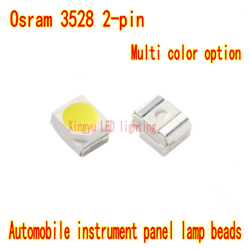 OSRAM-panel de instrumentos para automóvil, 50 piezas, importado, 3528, 2 pines, blanco, rojo, amarillo, verde, azul, resaltar 1210, cuentas de