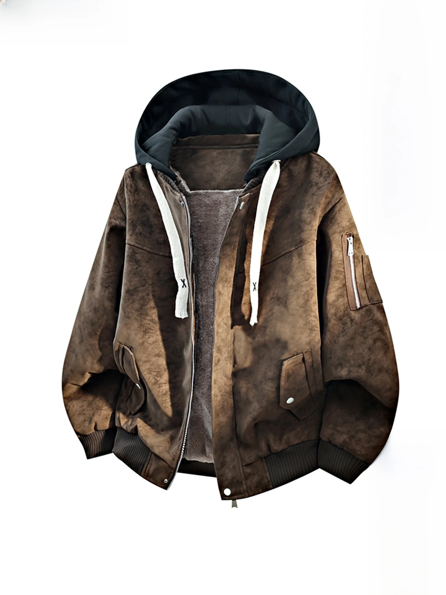 

Мужская куртка Wassup Vals из искусственной кожи с эффектом двухслойности, утепленная, больших размеров, повседневная, модная, городская, на молнии