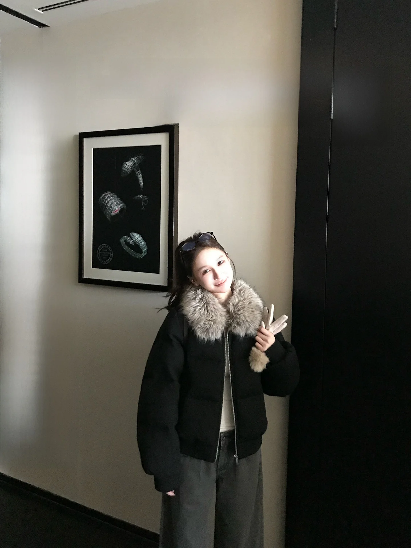 

Skk Store Soft Touch Warm Pa Detachable Long Poin Wool Collar down Jaet 90 White Du Feather Women's Winter Coat