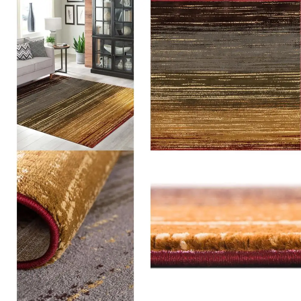 

Cafe-Inspired 7-Foot Area Rug with Beige and Blue Tones