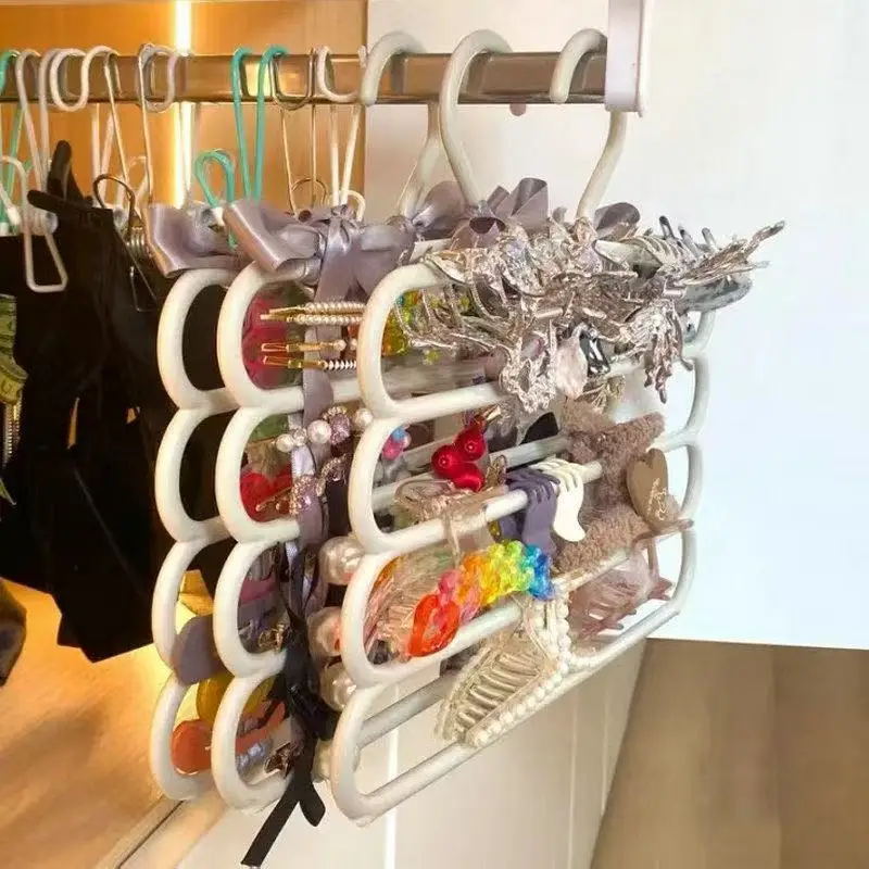 5 Layers Large Capacity Hair Claw Organizer Rack,  Declutter Vanity Storage Space Saving Hair Accessories Storage for Bathroom