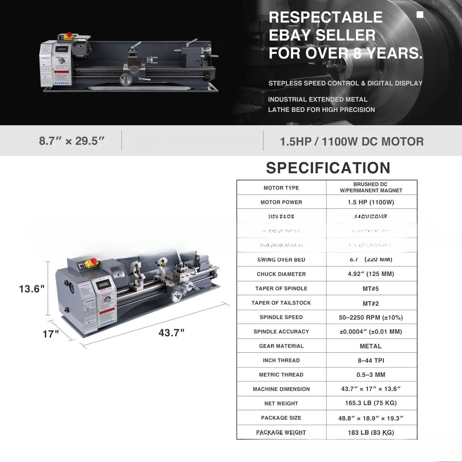 210 Extended Multifunctional Home Mini Lathe