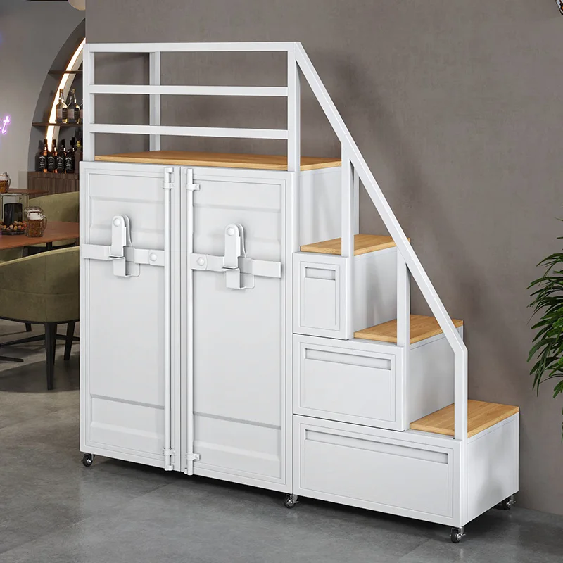 خزانة درج من الحديد المطاوع، خزانة، مساحة مشطوفة تحت الدرج، خزانة تخزين منحدر ثلاثي، خزانة، خزانة سلم مخصصة #2