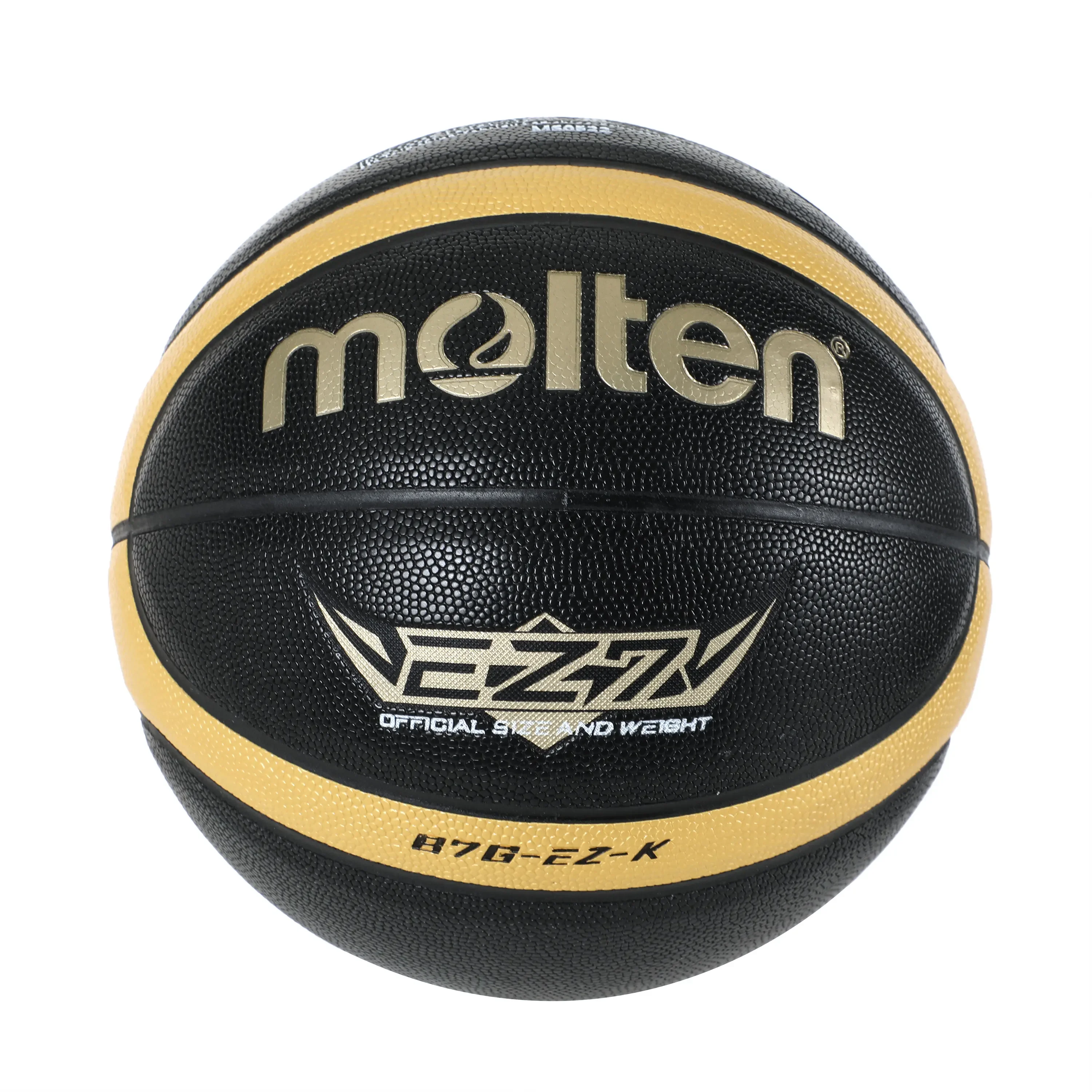 

Molten Size 5 6 7 Basketball EZ-K Black Gold PU Outdoor Indoor Balls Women Youth Man Match Training Basketalls