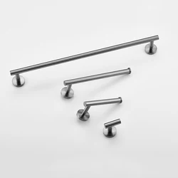 Gun gray Bathroom Accessories Sets Towel Holder Bar Rack Hooks all Mount Toilet Paper Roll Holder Coat Hanger Hardware