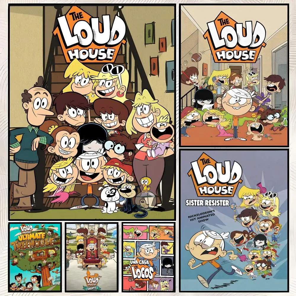 Cartoon T-The Loud House Poster Self-Stick HD PP paper Wall Art Poster, Waterproof Decor for Bedroom, Living Room and Home