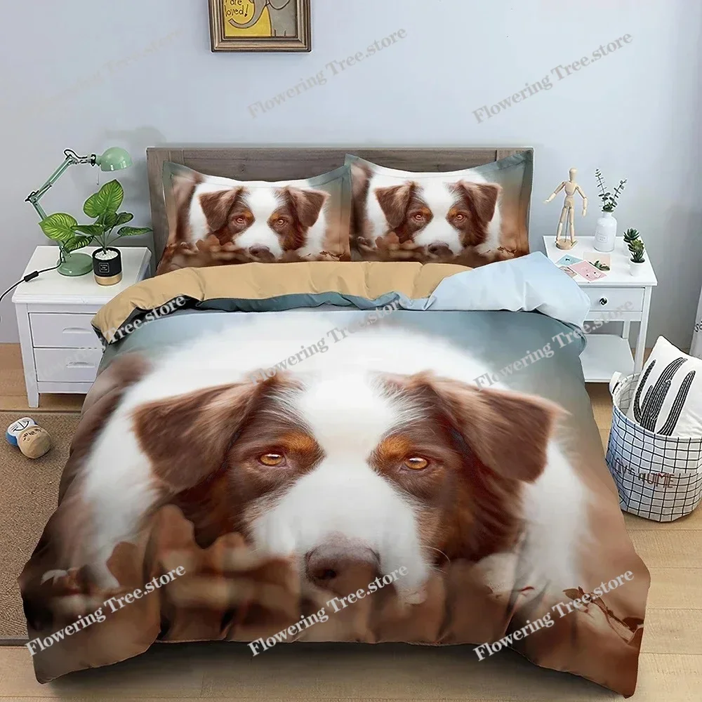 3D Printed Pet Bedding Set Cute Dog Duvet Cover Set Twin Full Queen King Size Animals Pattern Quilt Covers Home Textile