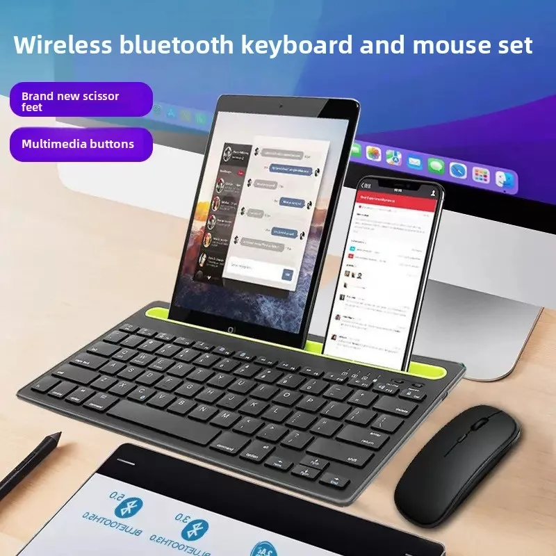 

Dual Mode Charging Bluetooth Keyboard Dual-Channel Portable Bluetooth Card Slot Wireless Supports Tablet Phone Silent