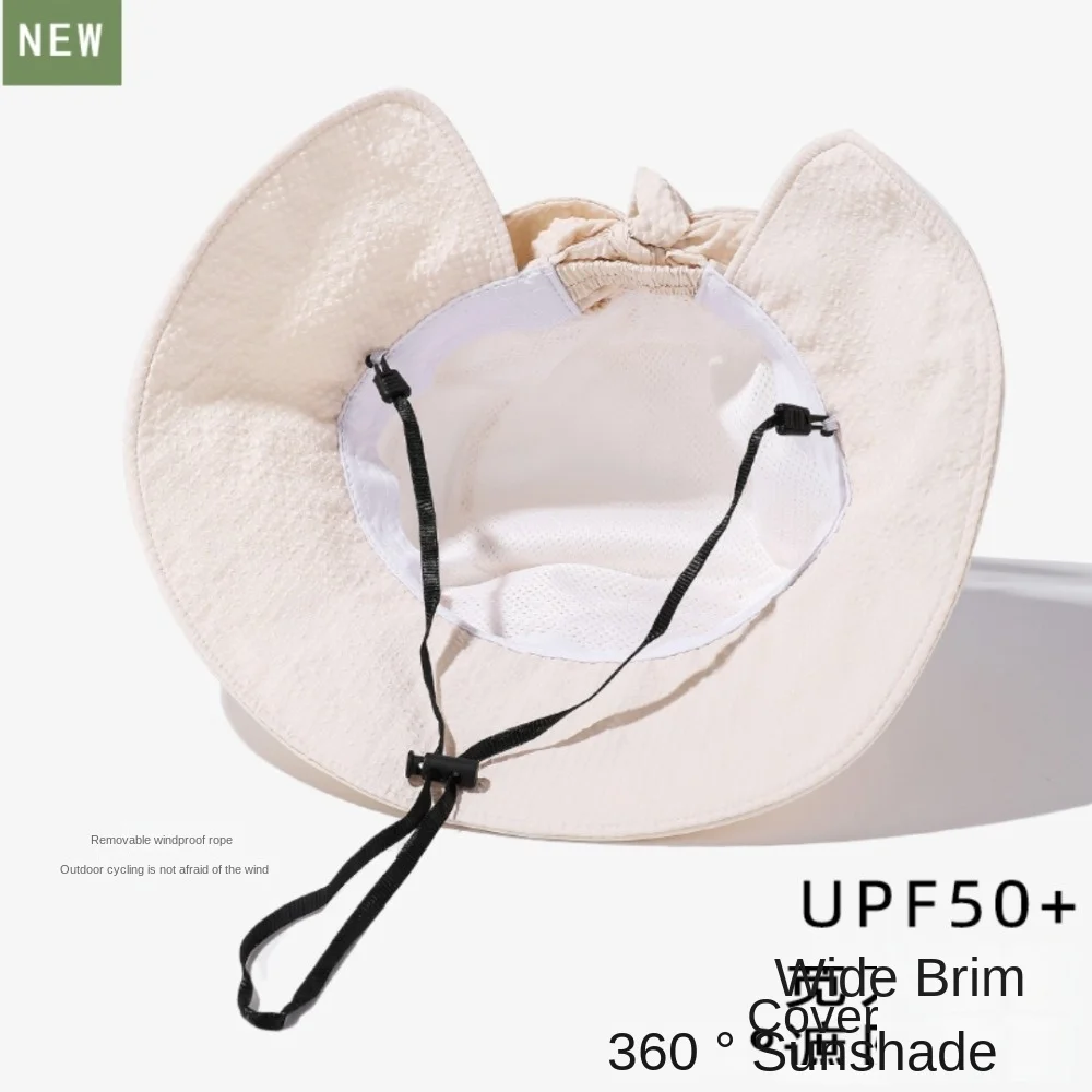 الأزياء القوس صياد قبعة عارضة رقيقة بلون واقية من الشمس قبعة مصدات الرياح حبل قبعة الشمس ظلة حوض قبعة الصيف في الهواء الطلق
