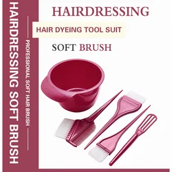 5Pcs Zestaw do farbowania włosów Miska do farbowania włosów Mieszadło Szczotka do farbowania włosów Wybielanie Salon Domowa farba do włosów Narzędzia do salonu fryzjerskiego