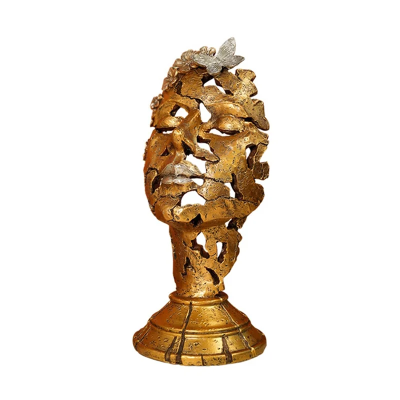 AB68 ヨーロッパのレトロな抽象人間の顔中空マスク装飾品ホームポーチリビングルームの装飾樹脂工芸品