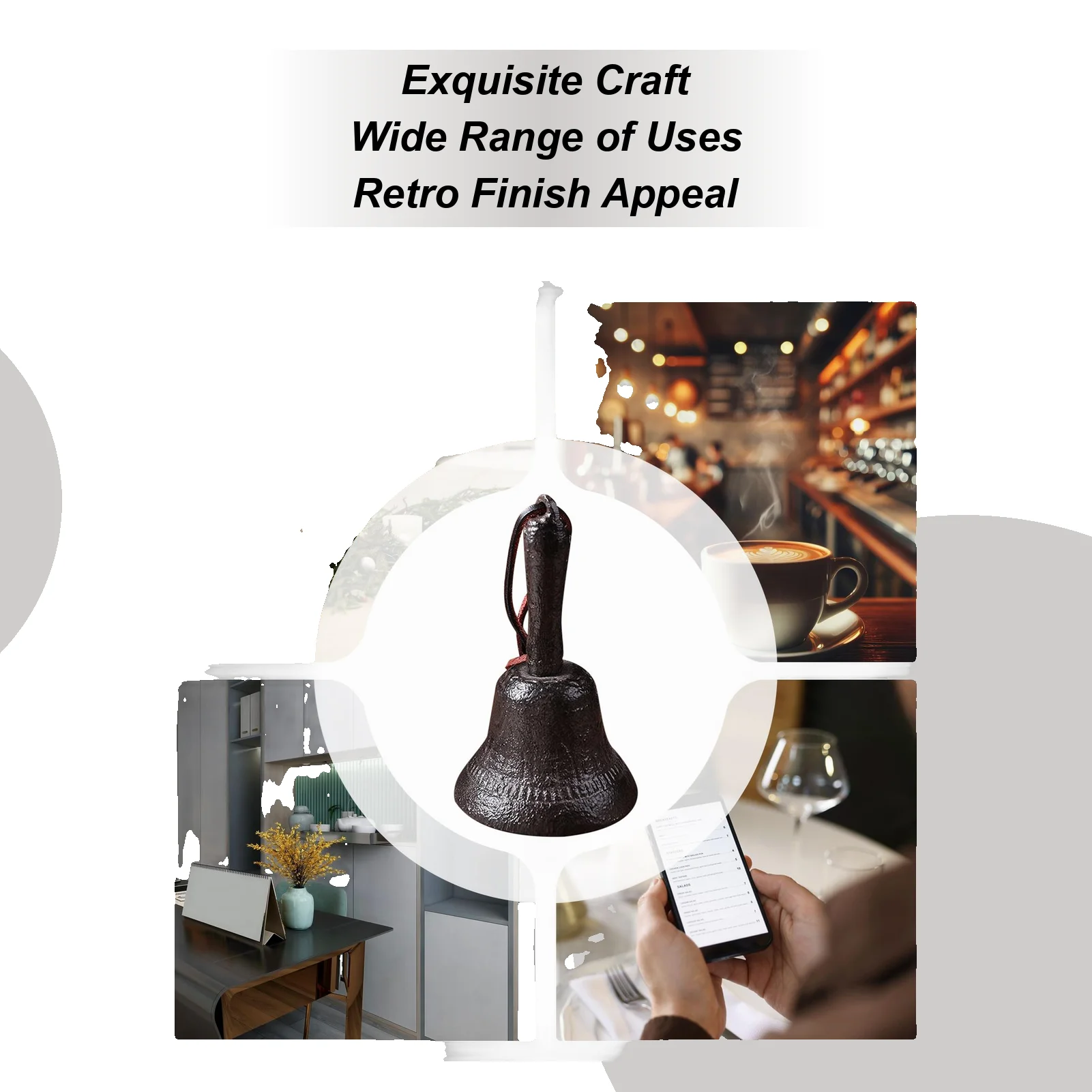 Service Bell Cast Iron Classroom Bell Retro Ring Decoration For Ringing Calling School Front Door Attention Bedside Outdoor Home