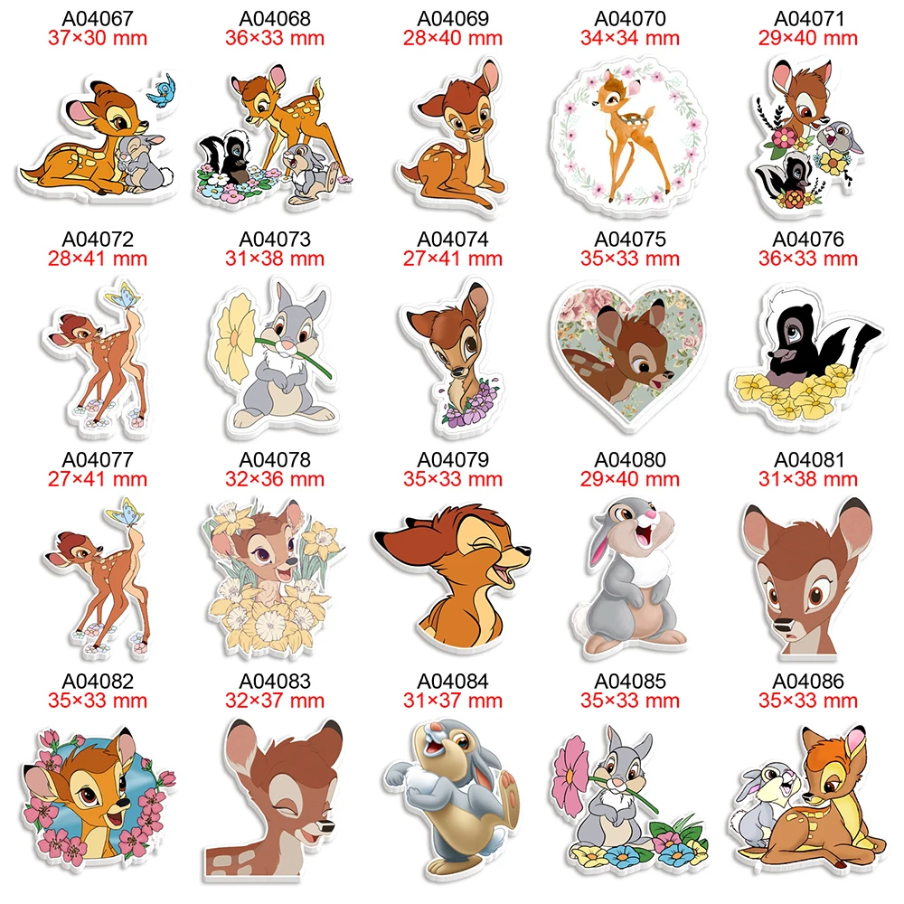 Acryl Planaren Harz Flache Gedruckt Disney Bambi Cartoon Cabochon für DIY Bögen Partei Handwerk Liefert Handgemachte Material