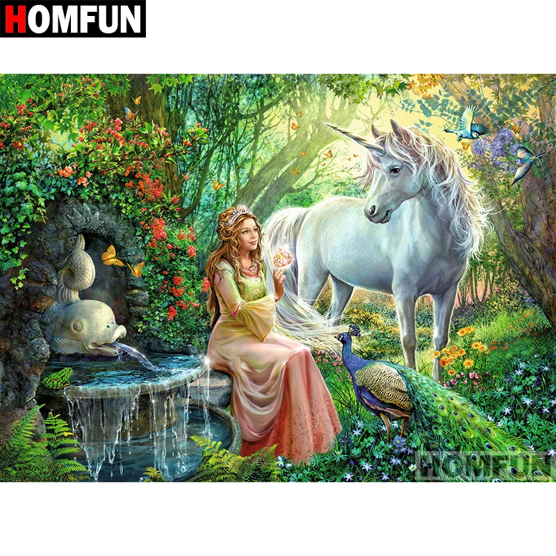 

HOMFUN полная квадратная/круглая дрель 5D DIY алмазная живопись "Корская принцесса" вышивка крестиком 5D домашний декор подарок A06900
