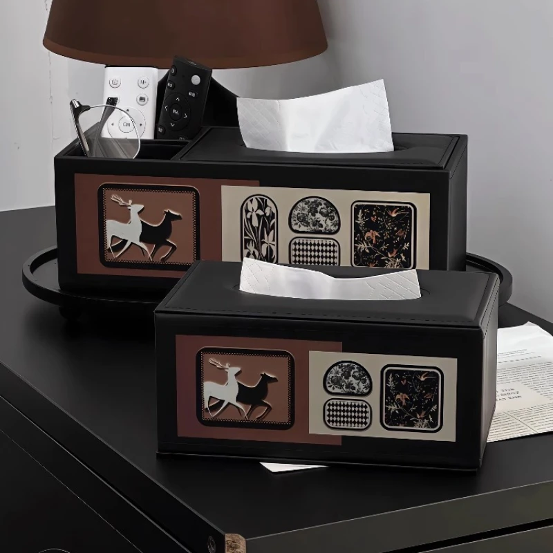 

Coffee Napkin Tissue Boxes Disposable Living Room Kitchen Bedside Tissue Boxes Desktop PU Leather Storage Die Papiertüten MHZJH