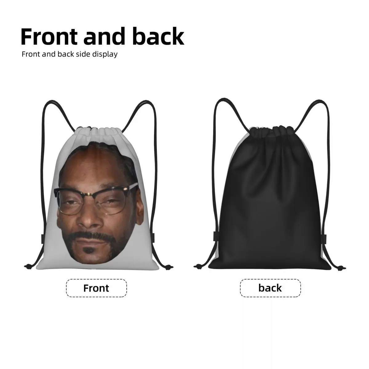 Funny Rapper Music Snoop Dogg Drawstring Backpack Sports Gym Bag for Women Men Training Sackpack