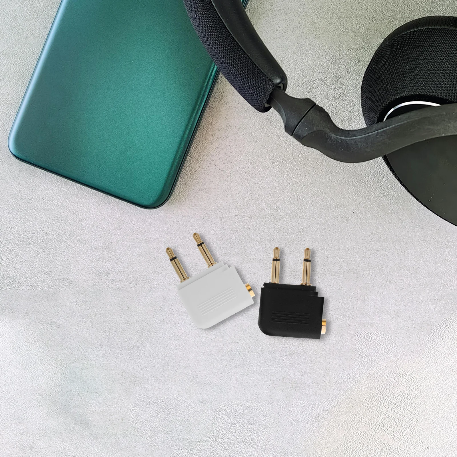 

4Pcs Airline Headphone Adapter Universal Fit Gold Plated Stereo Sound Converter for Airplane Entertainment System Compact