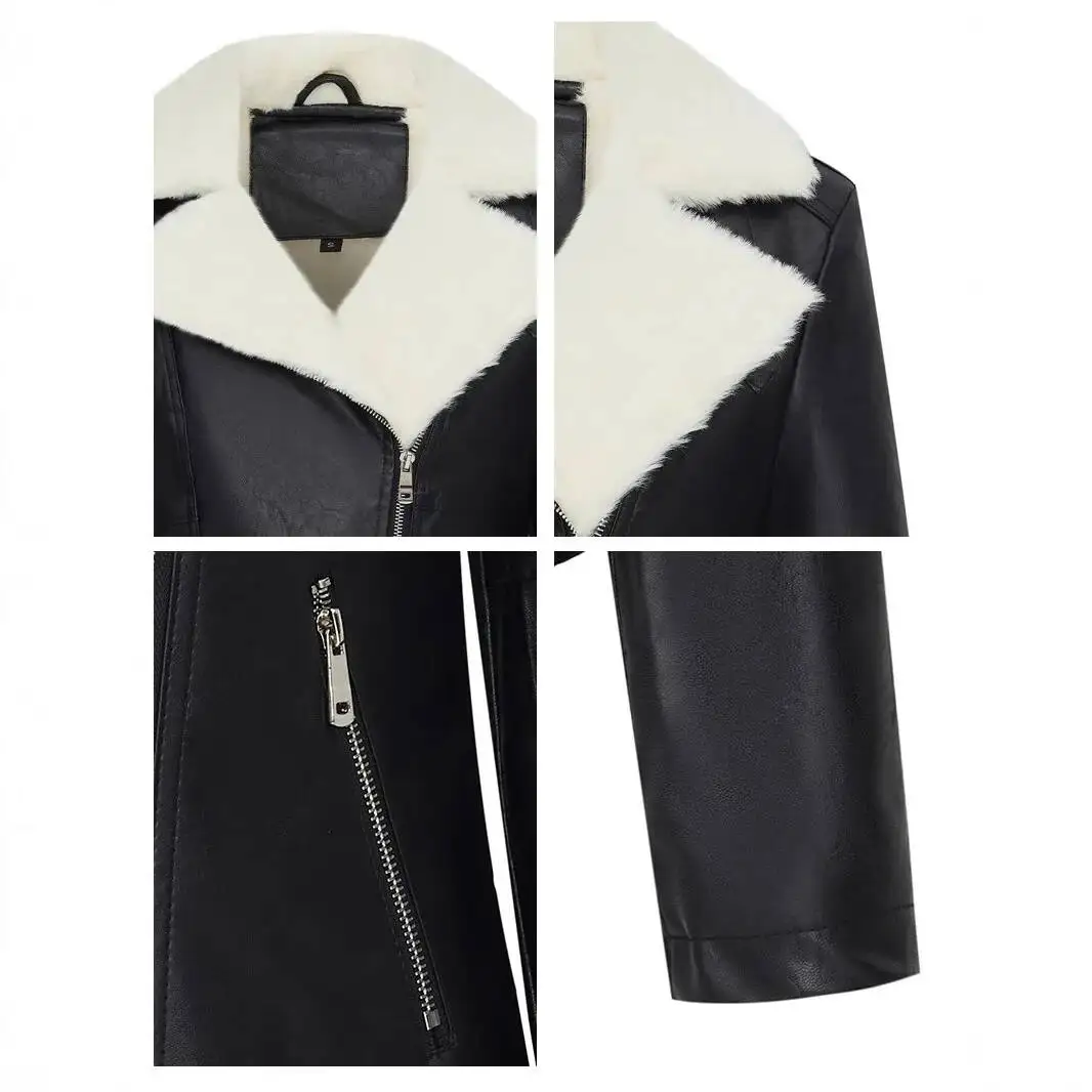 Damesmode Dikke Warme Faux Shearling Jasje Vintage Lange Mouw Riem Zoom Vrouwelijke Outerw