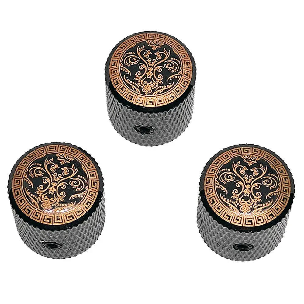 3 PCS Electric Guitar Volume Tone Control Dome Knobs Metal Potentiometer Caps Guitars Accessory