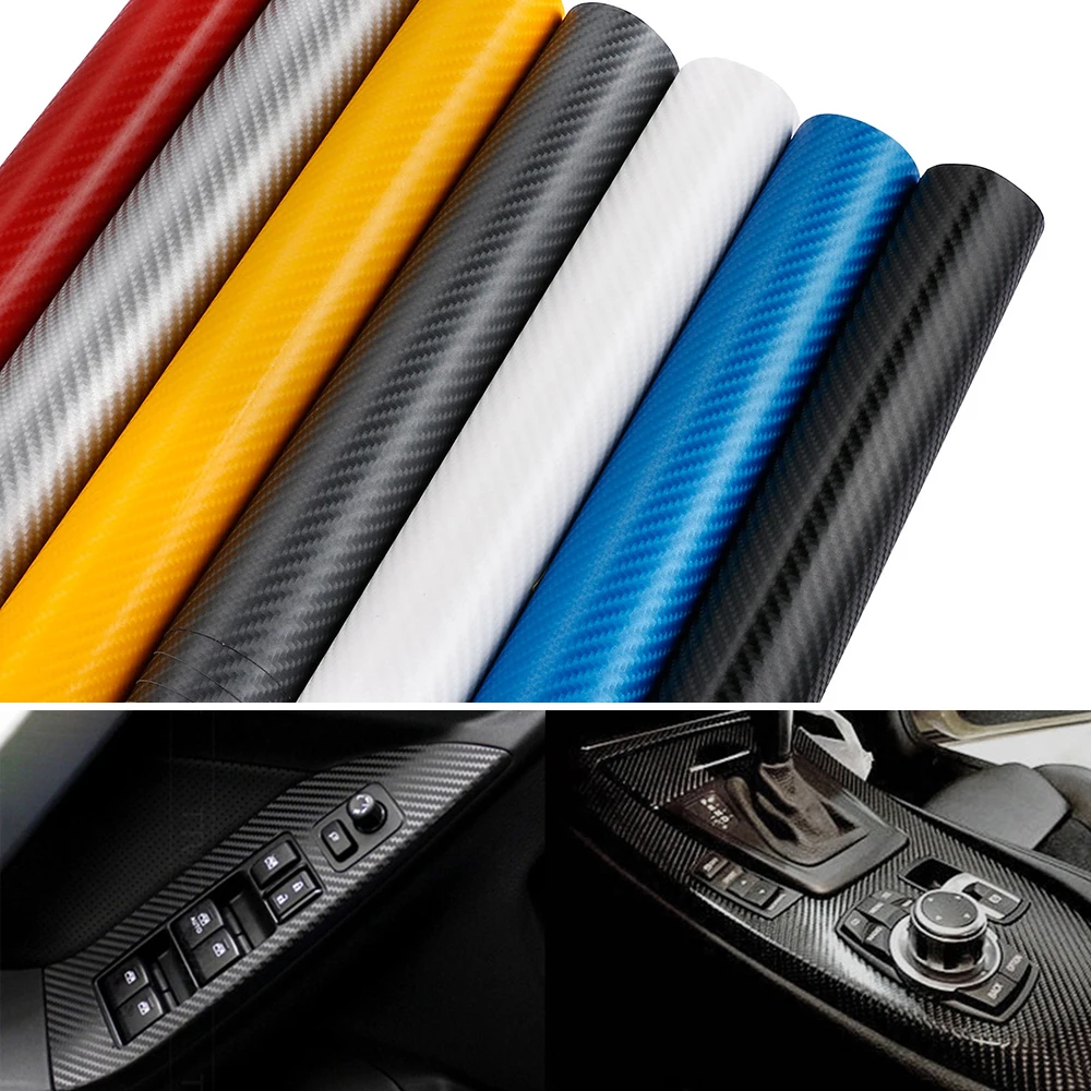 152x40/50cm Car 4D Stickers Carbon Fiber Vinyl Film Bubble Free for Car Sticker Laptop Skin Phone Cover Vehicle Film Accessories