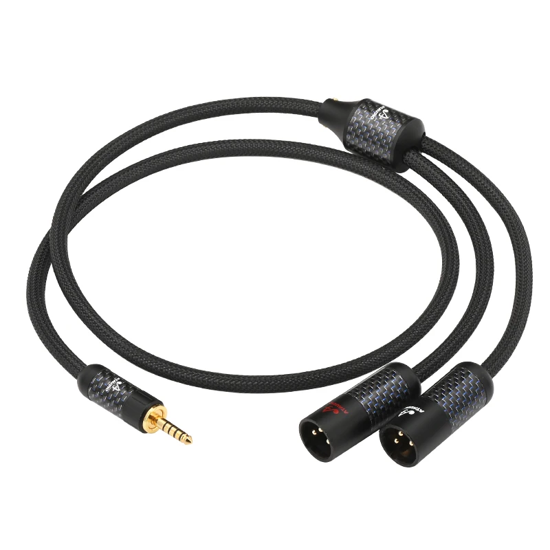 

HiFi баланс 4,4 мм/2,5 мм до 2XLR 3-контактный аудиокабель Высокое качество сбалансированный квадратный OCC 4,4/2,5 мм адаптерный кабель