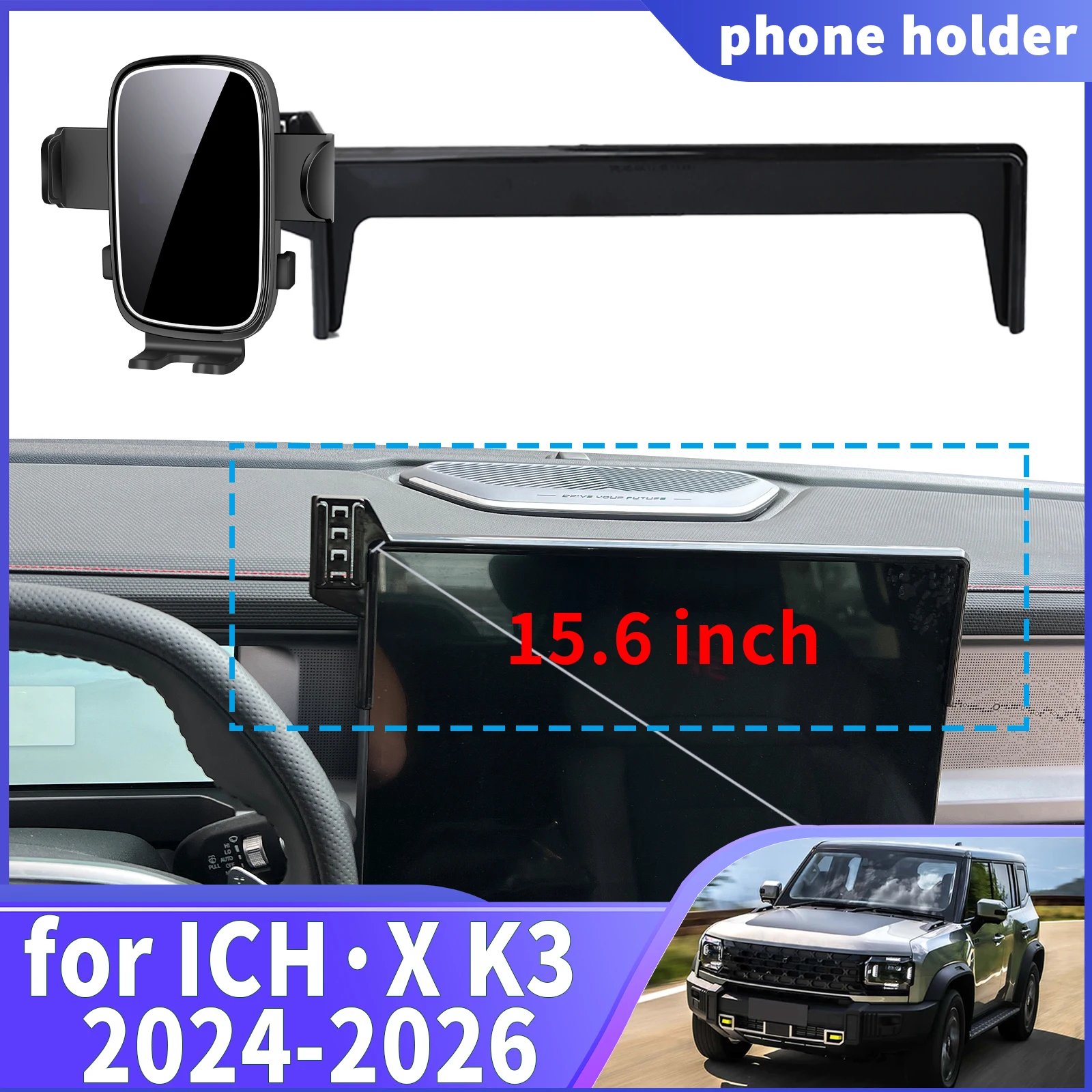 

fit for ICH·X K3 2024 2025 2026 Navigation Phone Holder Mount Customized Car accessoires