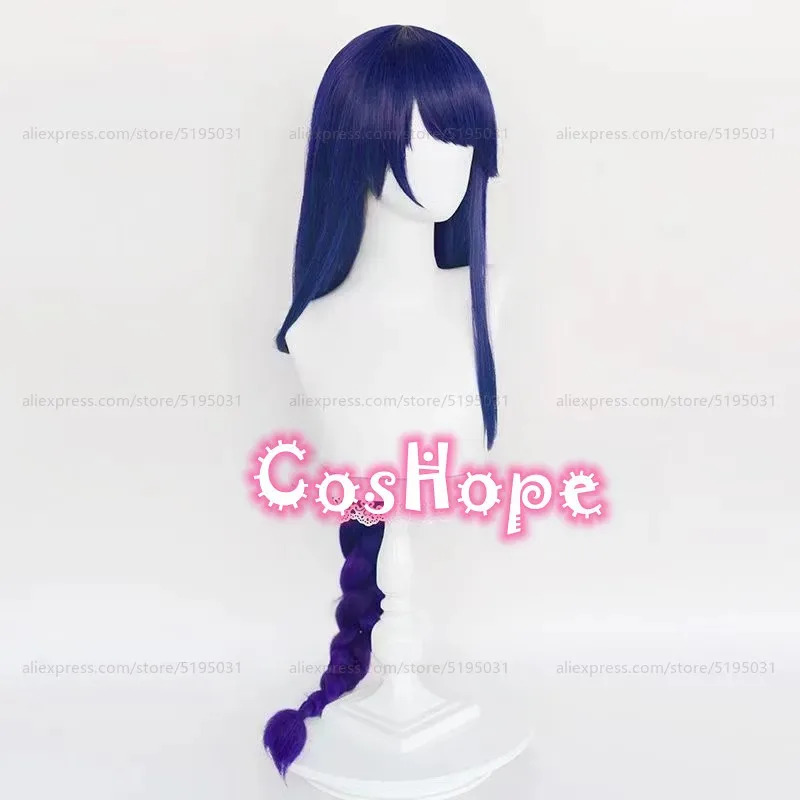 

2025 12 Raiden Shogun Beelzebul 100 см длинный синий фиолетовый парик аниме косплей парики термостойкие синтетические W