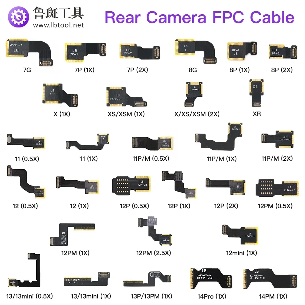 Luban Rear Camera Empty Flex Cable For iPhone 7 8 Plus X XR XS 11 12 13 14 15 Pro Max Repair Back Camera Convenient Replacement