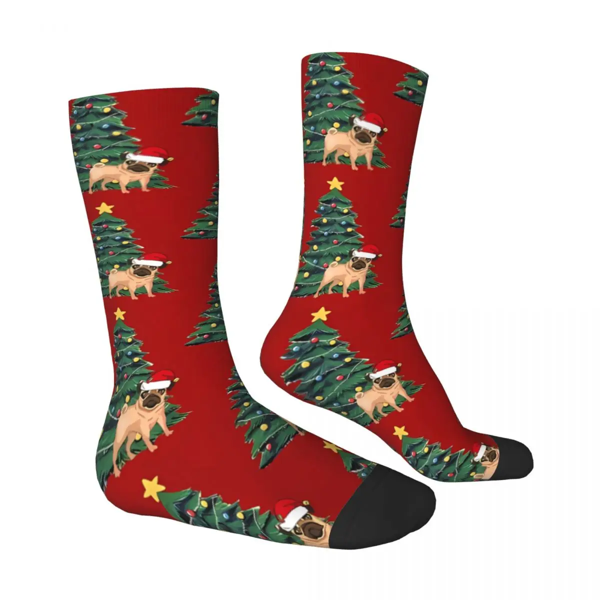 Cute Pug Christmas Day Socks Male Mens Women Winter Stockings Hip Hop