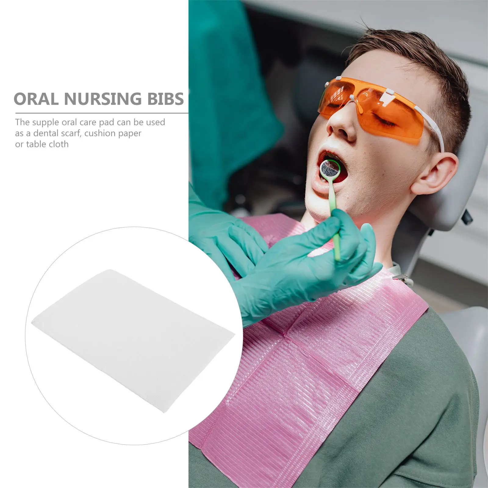 125 個使い捨て歯科耐引裂性軽量 al ケア唾液マットテーブルカバー白使い捨て歯科患者よだれかけ al よだれかけ