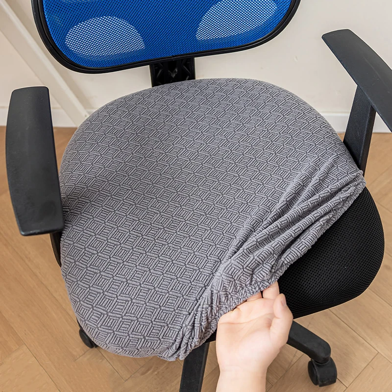 غطاء كرسي الكمبيوتر المكتبي، غطاء كرسي بذراعين مضاد للغبار من الألياف اللدنة، مناسب عالميًا للعمل والمكاتب المنزلية #5