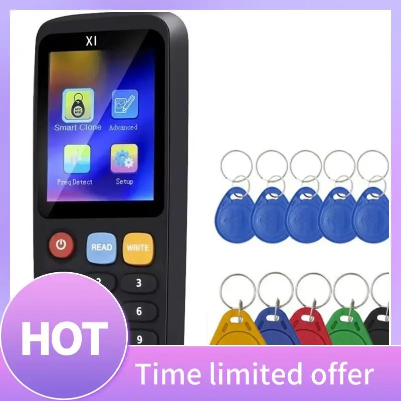 

ABFN-X7 RFID Smart Chip NFC Decoder Duplicator Reader Writer+5*T5577/UID Keychain Tag Copier 125Khz 13.56Mhz Badge Clone Card