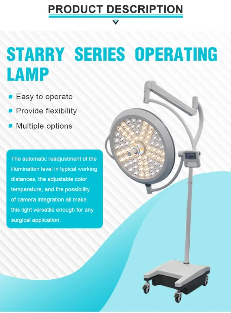 Portable Surgical Lamp Mobile Emergency Surgical Light examination light With Backup Battery Floor Surgery Light