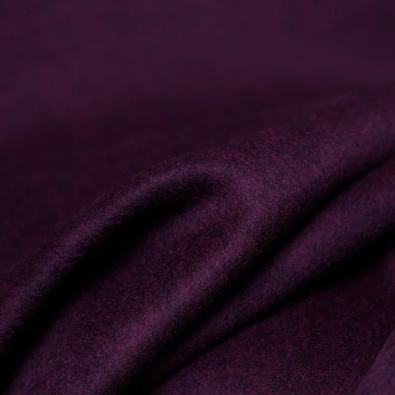 Redraspberry Dark Purple Thicken Double-side Overcoating Fabrics 100%Wool Materials Winter Women Overcoat Sewing Freeshipping