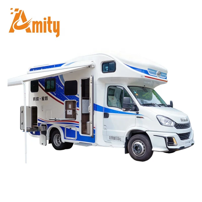 Jinguan 3.0t Diesel Camper Van New Design Camper Motorhome with Kitchen and Shower Pop Top Camper Hybrid Caravan for Sale