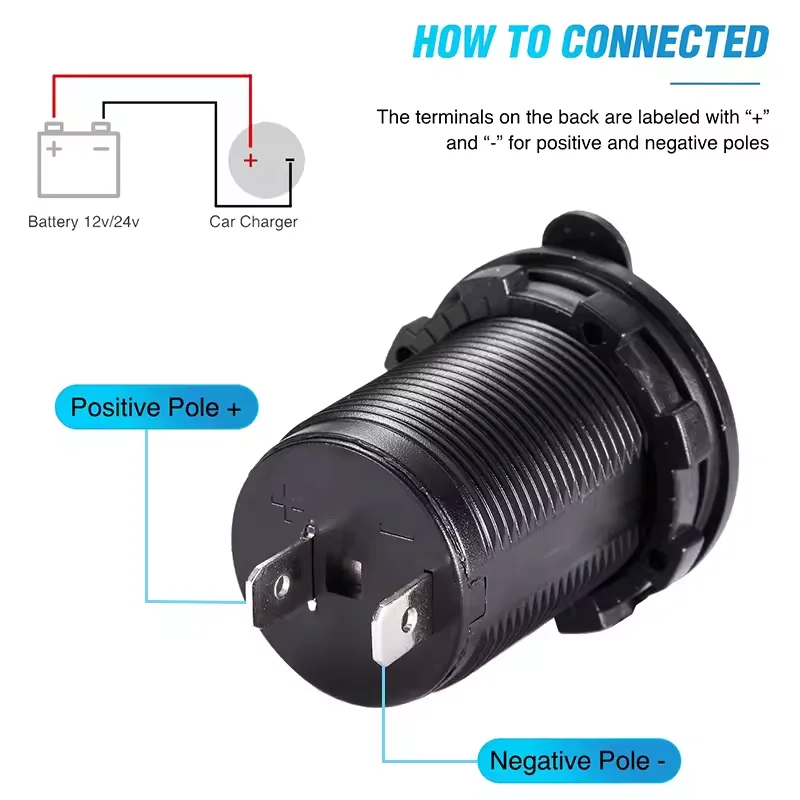 12V/24V 車のシガーライターソケット防水マリン ATV RV シガーライタープラグソケット電源ソケットコンセントアダプター