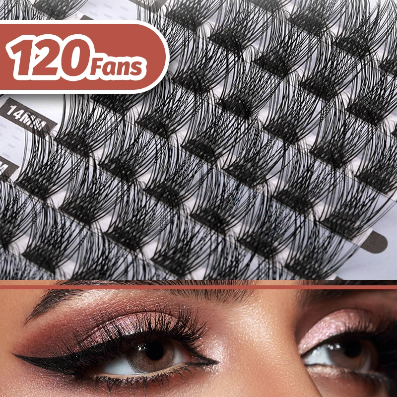 

120 Clusters Lashes DIY Individual Segmented Eyelashes C/D Curl Matte 3D Volume Eyelash Extension 10-16mm