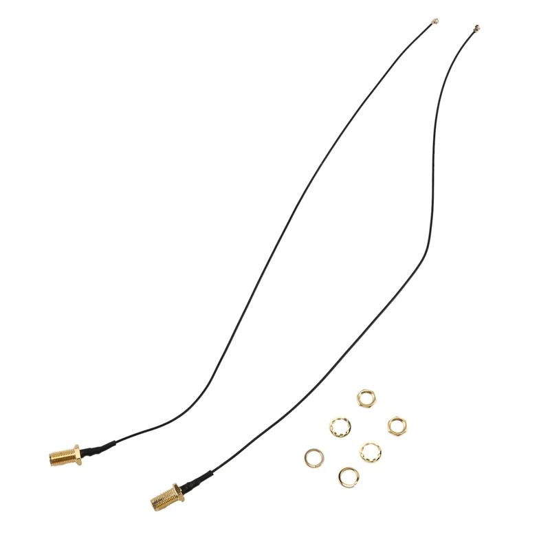 2 x 6dBi 2.4GHz 5GHz Dual Band WiFi RP-SMA Antenna + 2 x 35cm U.fl / IPEX Cable