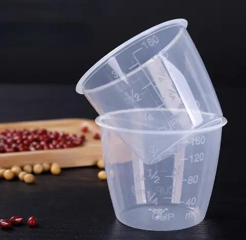 측정 컵 Graduado De Plástico Transparente Sem Alça 프리미엄 주방 측정 컵 160ml 식품 규모 주방 측정 도구