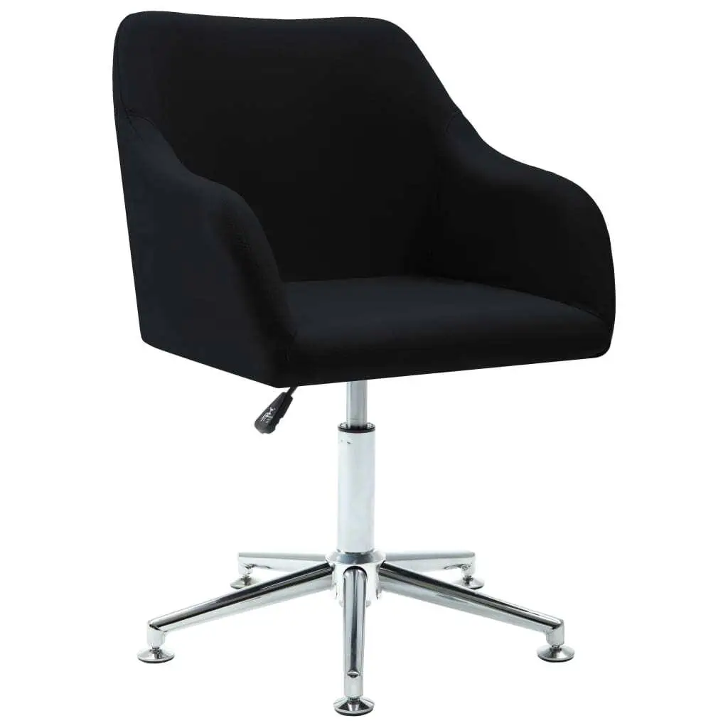 Black Fabric Swivel Dining Chair - Modern Ergonomic Design for Home & Office